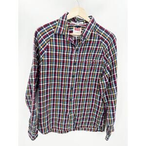 Levi's Standard Fit Red Blue Yellow White Button Up Shirt Men's Size Small S